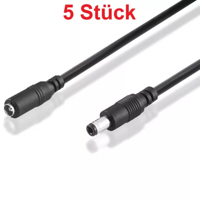 10m Strom Verlängerungskabel Kabel DC Buchse Kupplung 5,5mm x 2,1mm Stecker 12V