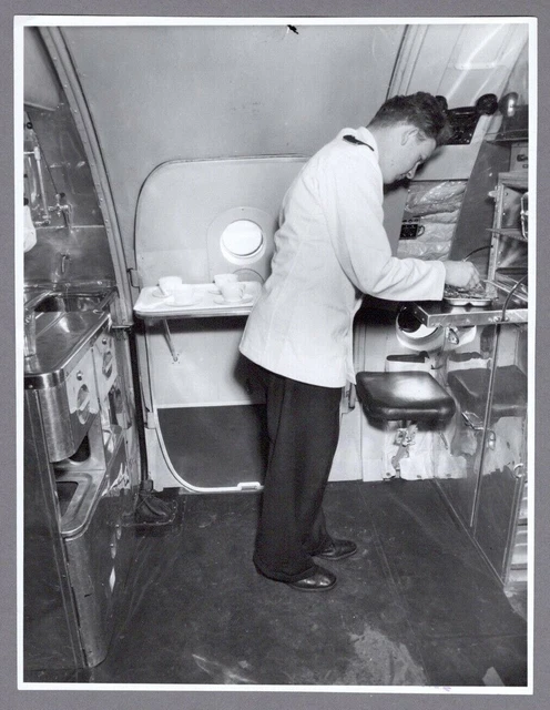 Boac De Havilland Comet Galley Steward Original Vintage Manufacturers Photo