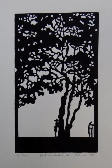 Linogravure originale "arbre" signée et numérotée par l'artiste