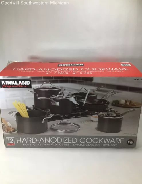 Open Box Kirkland Signature Hard Anodized Non Stick 12 Piece Cookware
