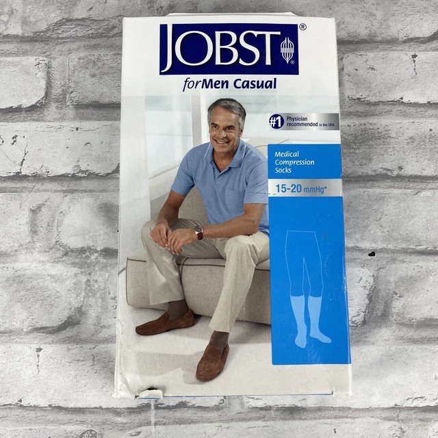 Medias de compresión médica informales JOBST para hombre grandes negras 15-20 mmHg