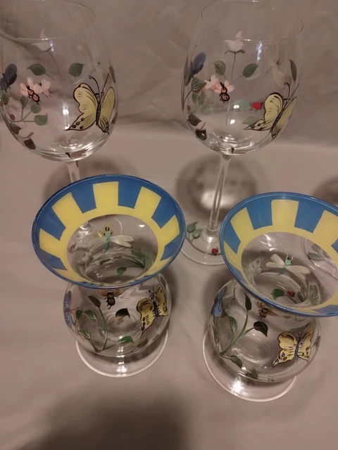 Lenox  Hand Painted Glasses           Set Of  6