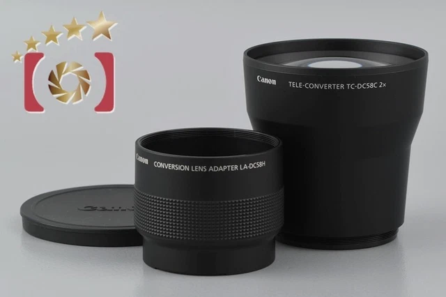 ¡Muy bueno! Teleconvertidor Canon TC-DC58C 2x + adaptador de lente de conversión LA-DC58H