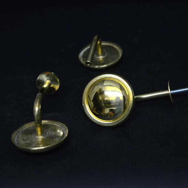 Vintage Brass Hardware Curtain Holder hoop bracket x4 units Antique hook-e 5