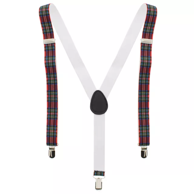 Zac's Alter Ego Men/Ladies Adjustable 25mm Width Tartan Print Braces/ Suspenders