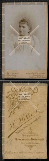 Orig. CDV Kabinettfoto Hamburg H. Wittrock Personen Portrait Porträt