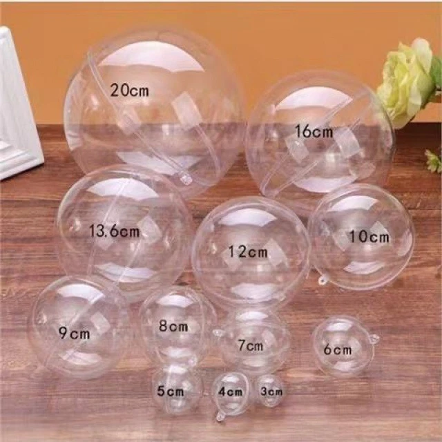 5-100 Clear Plastic Balls Christmas Baubles Fillable DIY for Party Tree Ornament