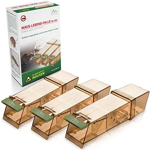 GARDIGO® Set de 3 Souricière Souris - Pièges à Souris Vivants Humain et Réuti...