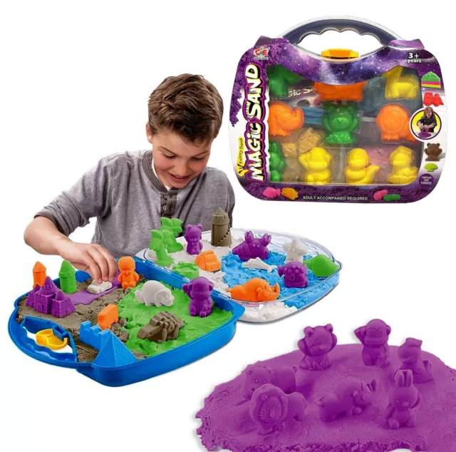 1KG Play Sand Combo Pack in 3 Colour with Storage Box Accessories Creative Toys