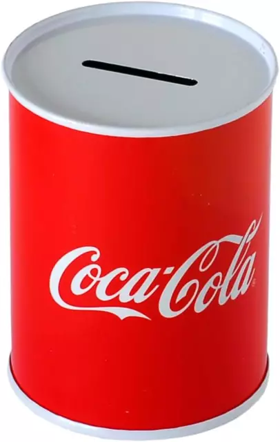 BARATTOLO SALVADANAIO COCA Cola in Latta Metallo Non Apribile Colore Rosso  (9,5X EUR 15,41 - PicClick IT