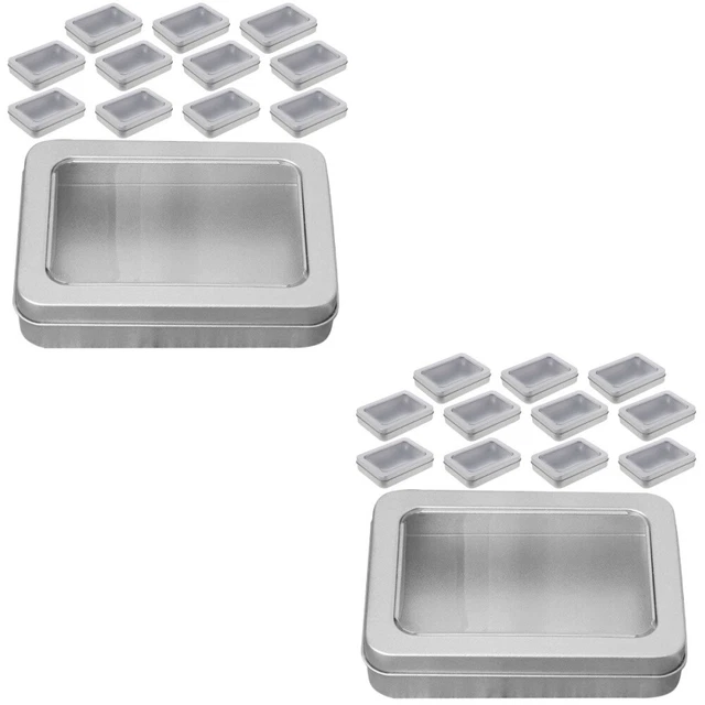 24 ud. Caja organizadora cajas de almacenamiento con tapa pequeñas latas por almacenamiento