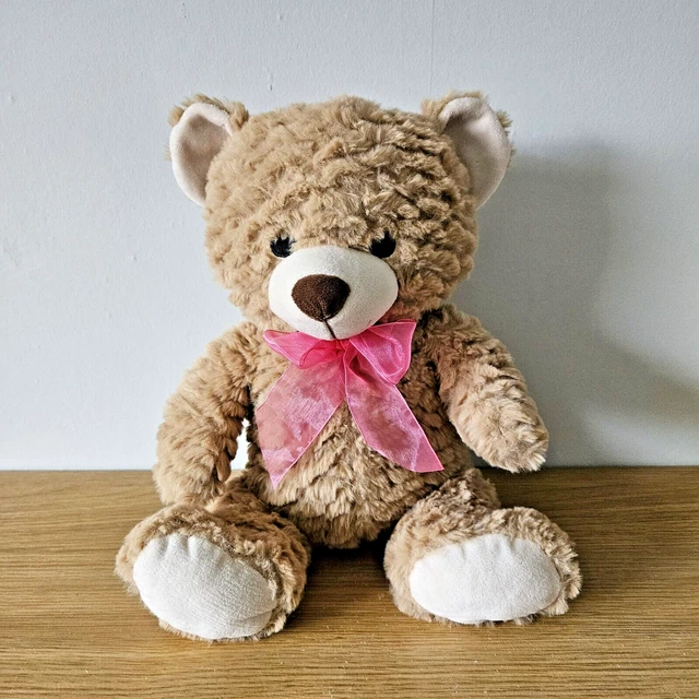 KEEL TOYS TEDDY Bear Pink Bow Love You Love The World Soft Plush Toy £ ...