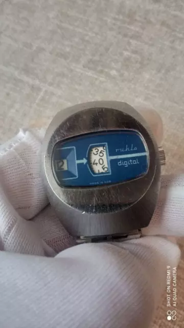 Vintage RUHLA DIGITAL Jump Hour Wrist Watch 1970's GDR