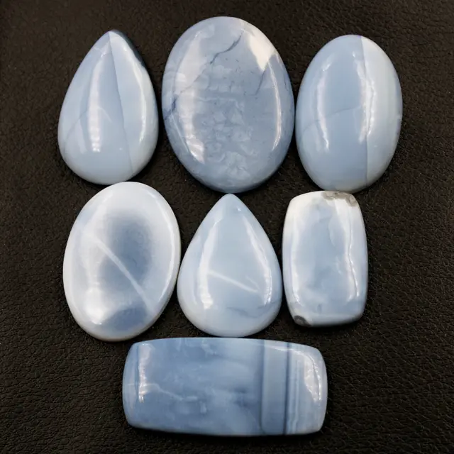 350 Cts Natural Blue Opal Untreated 32mm-47mm Huge Cabochon Loose Gemstones Lot