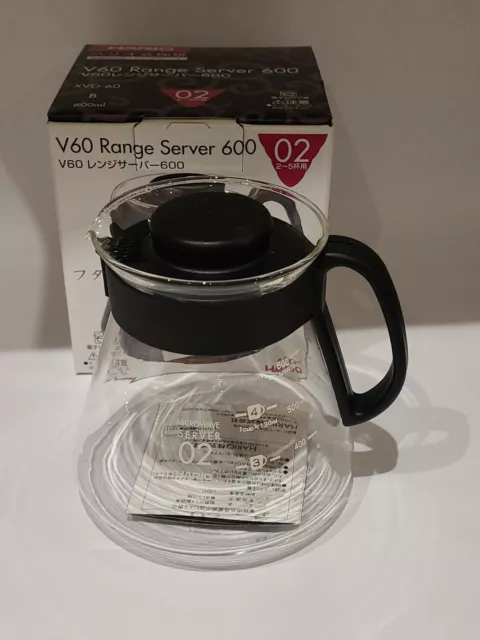 Servidor de rango de cafetera HARIO XVD-60-02 CD V60-02 microondas-600 ml, vidrio