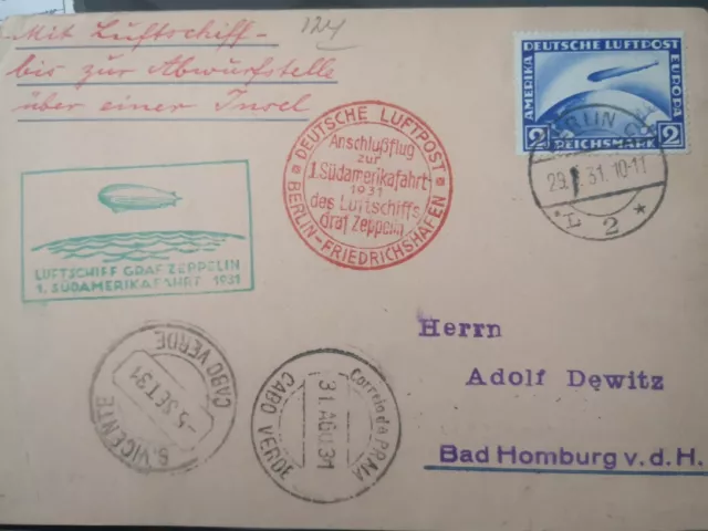 Zeppelinpost  echt gelaufen