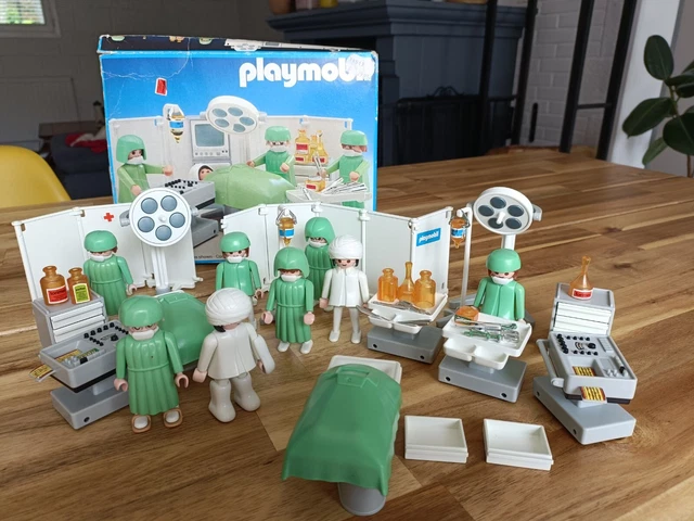 Lot Playmobil Vintage 3495 – Chambre D'hôpital Avec Infirmière, Boîte D'origine