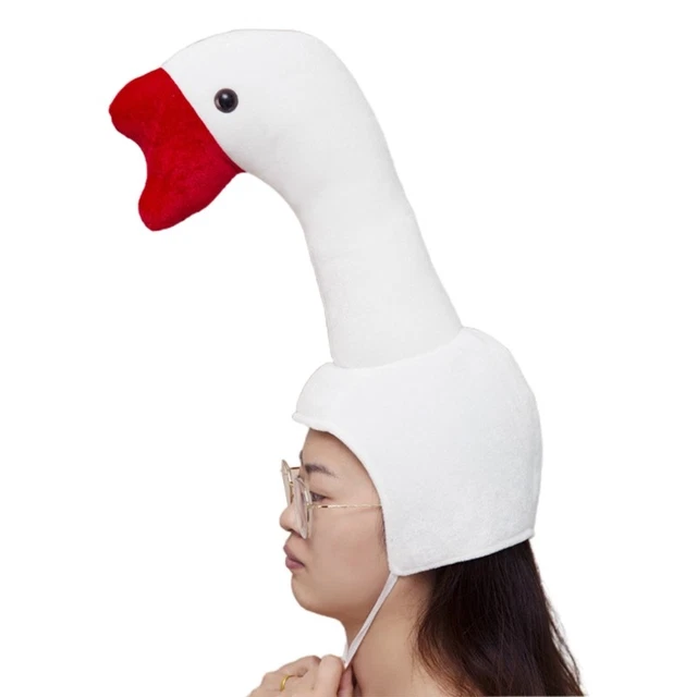 FUNNY WHITE SHAPE Plush Hat Novelty Stuffed Headgear Cosplay Earflap ...