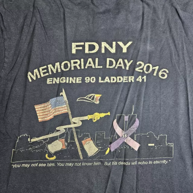 FDNY Engine 90 Ladder 41 Short Sleeve Blue 2016 Memorial Shirt