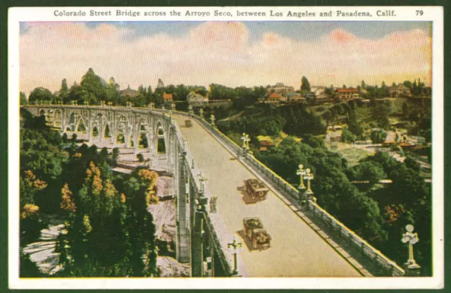 Colorado St Bridge Los Angeles CA postcard 1910s