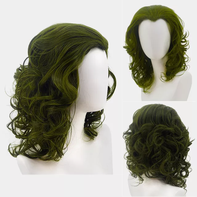 13.8" Joker Christmas Carnival Dress Up Wig Cosplay Party Prop Curly Green Hair