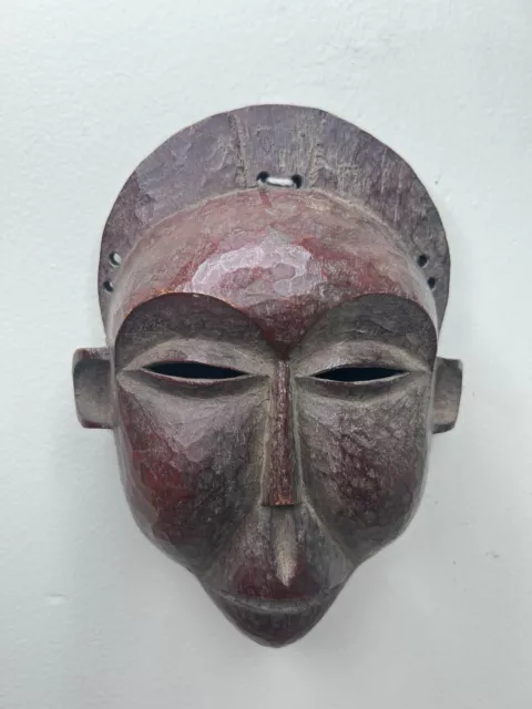 hand made African Tribal Art Carving Wood Mwana Pwo CHOKWE Mask 6" X 8"