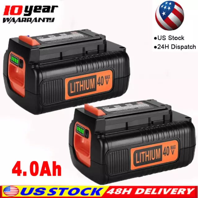 2Pack For Black+Decker 40V 4.0Ah 40 Volt Max Lithium LBXR36 LBX2040 Battery Tool