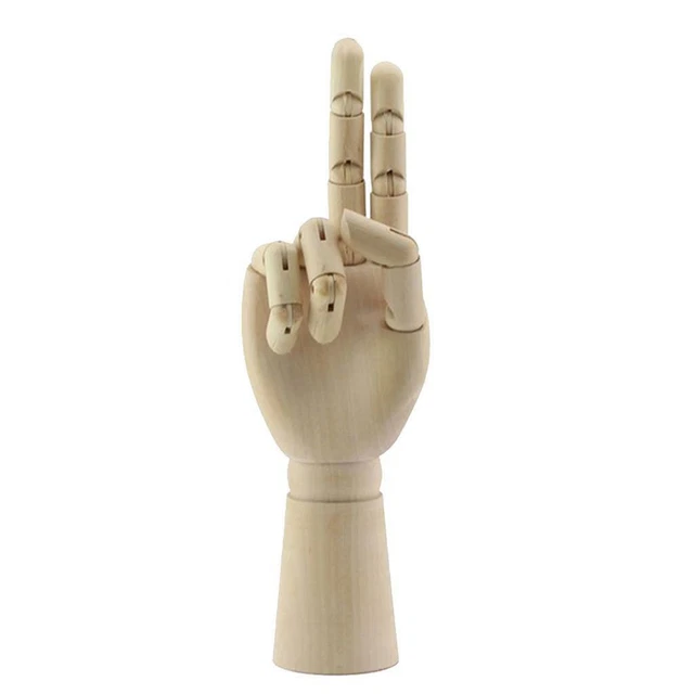 Prettyia 18cm Jointed Wooden Right Hand Mannequin Hand Painting Manikin Aid