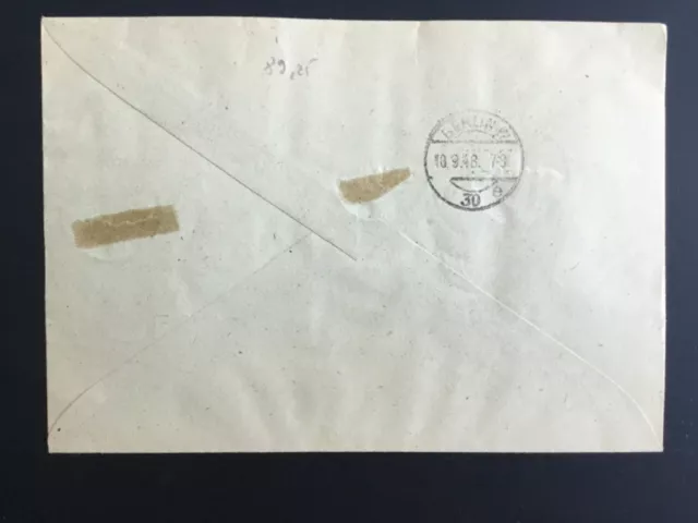 Brief Schwarzaufdruck MiF mit SBZ & Bizone MiNr. 39 II mit Leerfeld sehr selten 3
