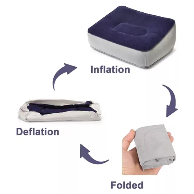 Travel Footrest Air Pillow Car Plane Leg Relax Cushion Inflatable Foot Rest .