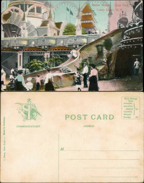 Postcard Brooklyn Coney Island Helter Skelter Luna Park 1911