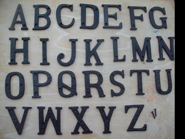 3"/75mm CAST WROUGHT IRON BLACK ANTIQUE HOUSE DOOR ALPHABET LETTERS