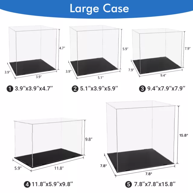 Acrylic Display Case Dustproof Box Action Figures for Collectibles Diecast