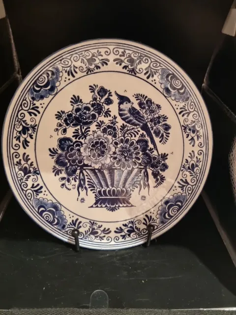 Delft Blue And Whote Floral /Bird Wall Plate 7 Inches See Description