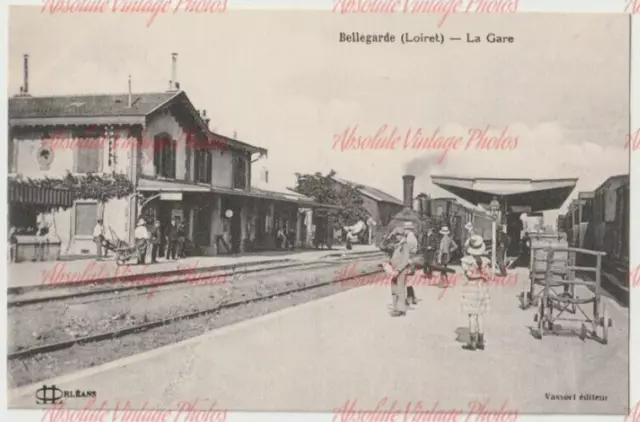 Alte Postkarte Bellegarde Bahnhof (Le Gare) Loiret Frankreich Vintage Um 1910