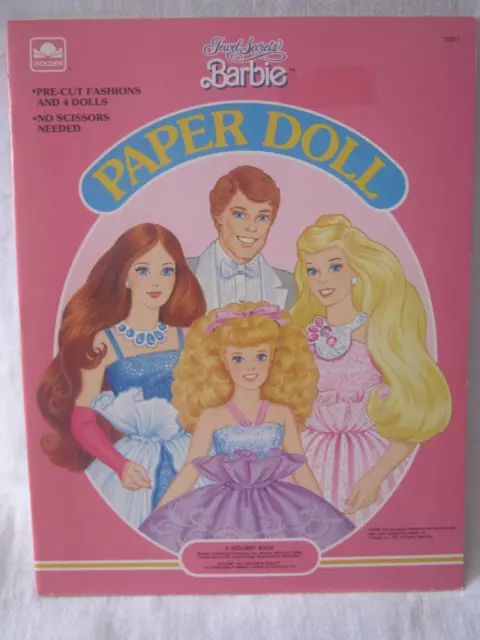 1987 Golden ~ Barbie Paper Dolls ~ Jewel Secrets Barbie ~ New & Uncut