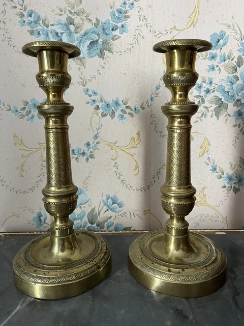 Paire De Bougeoirs En Laiton Style Ancien – Statue Grecque, Chandeliers Décoratifs