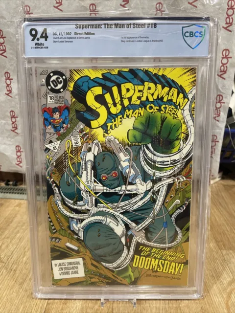 Superman The Man of Steel #18 CBCS 9.4 1st full appearance of Doomsday DC 1992