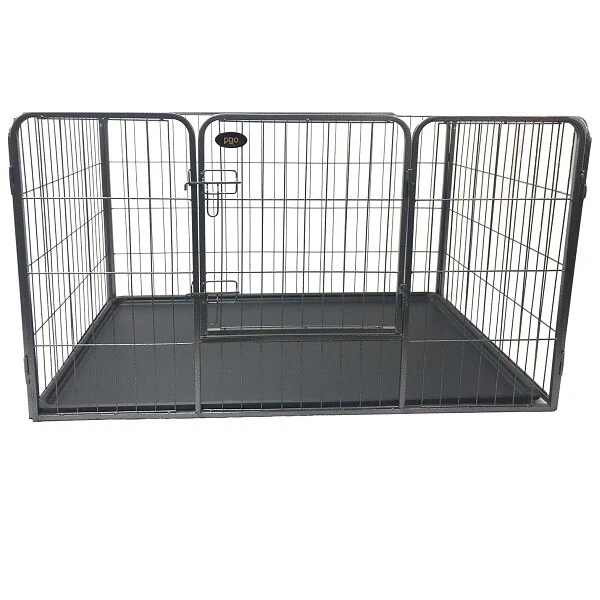 Heavy Duty Dog Puppy Whelping Cage / Crate 4 Sided Play Pen Strong Plastic Tray