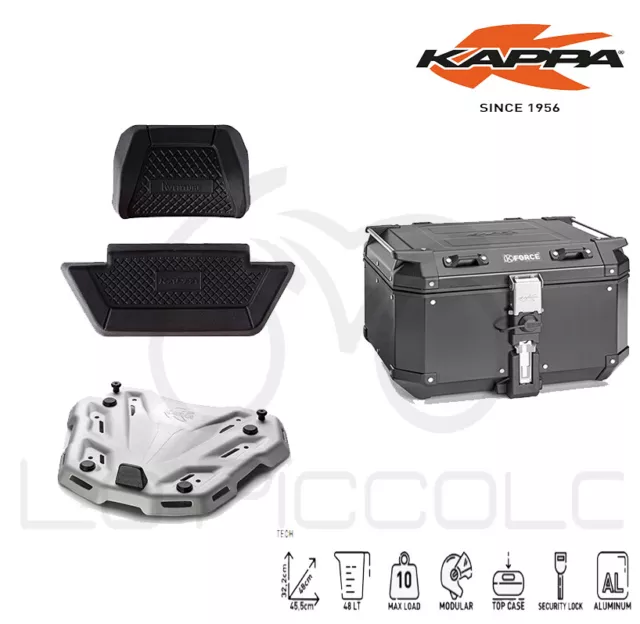 KAPPA Maleta Aluminio KFR480B+ Placa KTM 1090 Adventure 2018