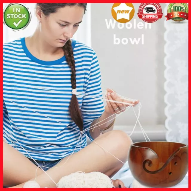 Wooden Yarn Bowl Knitting Bowl Handmade Bowl with Lid Knitting & Crochet  Holder