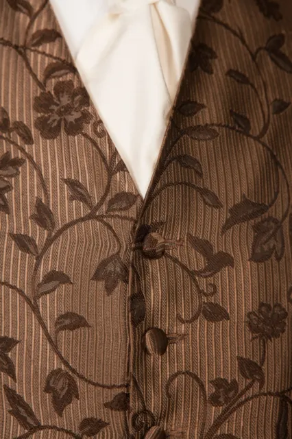Cioccolato Mulinello Gilet Matrimonio Vestito Firmato Formale Uomo da Paggetto 3