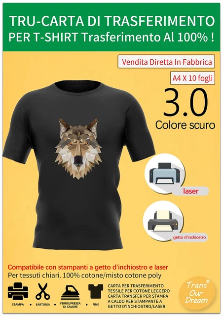 Fogli Di Trasferimento Inchiostro Sublimation - 10 Fogli 30,5x11,5cm Per Stampe Su Tazze E Magliette - Foto 3