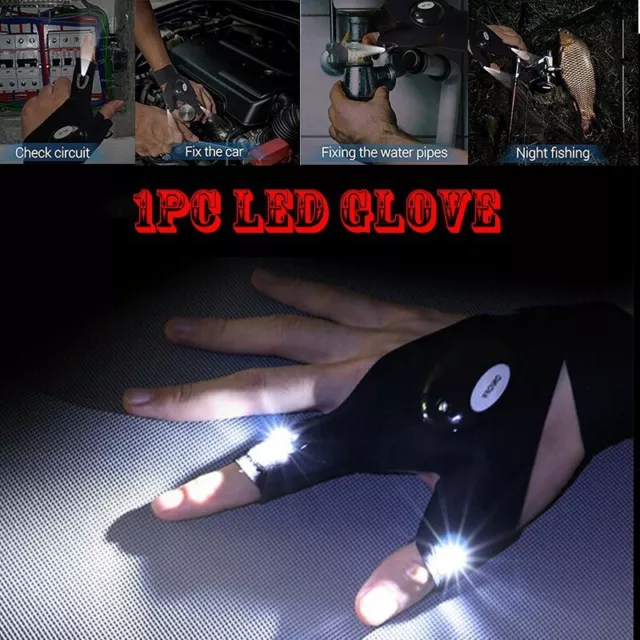 Lampe De Poche LED Night Running Light Demi - Doigt Lumineux Gants De Pêche