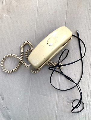 De colección década de 1970 ¡FUNCIONA! Teléfono de línea de ajuste de botón eléctrico Western beige
