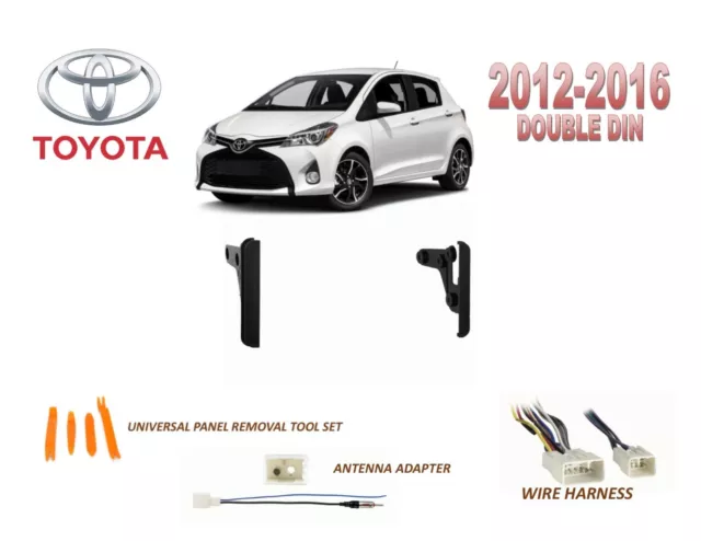 2012-2016 TOYOTA YARIS DASH INSTALL KIT for CAR STEREO, with WIRE HARNESS