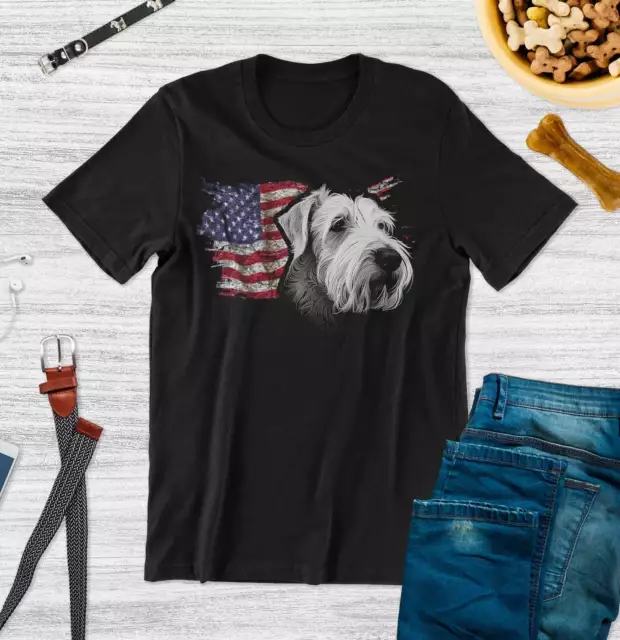 Patriotic Sealyham Terrier American Flag - Adult Unisex T-Shirt 2