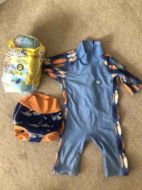 Baby Swim Bundle 12 - 24 Months Splash About  UV Suit & Swim Nappy