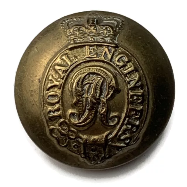 VICTORIAN Royal Engineers Corps Tunic Button - Queen Victoria Crown 22mm