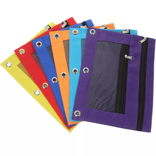 6pcs Clear Window Pencil Pouch for 3 Ring Binder with Smooth Zipper-DF